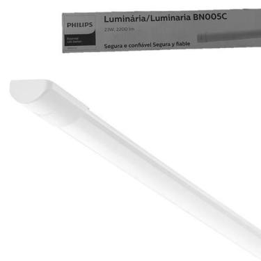 Imagem de Kit 2 Luminaria Sobrepor Slim 23w Philips 100cm Amarela 3000K