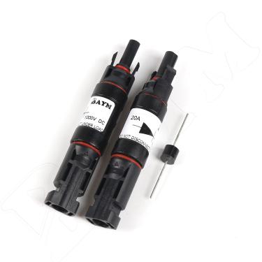 Imagem de BAYM Conector de cabo fotovoltaico de painel solar construído em diodo 20A em linha conector de fio solar sistema solar fotovoltaico IP68 à prova d'água anti-refluxo (1 peça)