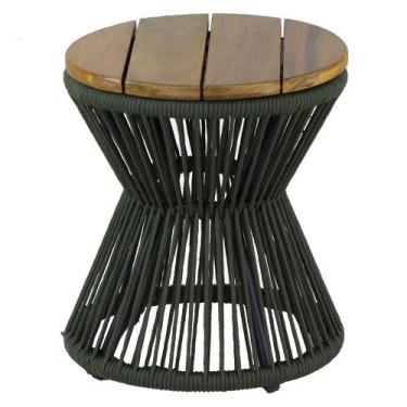 Imagem de Mesa de Centro Ampulheta Corda Náutica e Tampo Madeira Trama - Trama O