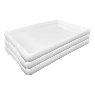 Imagem de 3 Bandejas Plastica Para Esfiha Salgados Esfirra Espilhável