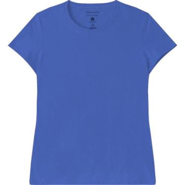 Imagem de Blusa Manga Curta T-Shirt Feminina Basicamente Ref. 90442, Azul 964, G