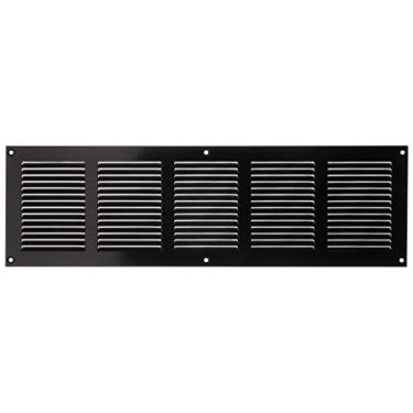 Imagem de LIRAST Capa de ventilação 45 x 10 cm com tela integrada - grade de retorno de ar preta para parede ou teto - Registro de ventilação HVAC retangular de metal - Dimensões externas: 50 cm L x 15 cm A