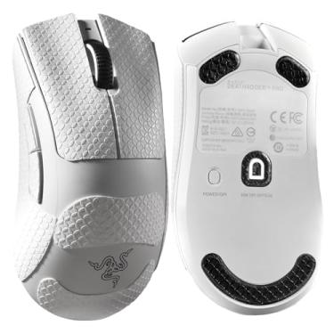 Imagem de Yiodelu Fita para mouse resistente ao suor 2 em 1 + patins para Razer DeathAdder V3/V3 Pro - Adesivo antiderrapante e pés de mouse lisos e duráveis