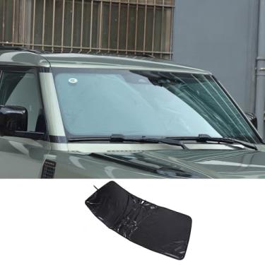 Imagem de Para-brisas para Land Rover Defender 90/110/130 (2020-2025) - Protetor solar refletivo dobrável UV e térmico, protetor solar de ajuste personalizado, mantém seu veículo fresco (preto)