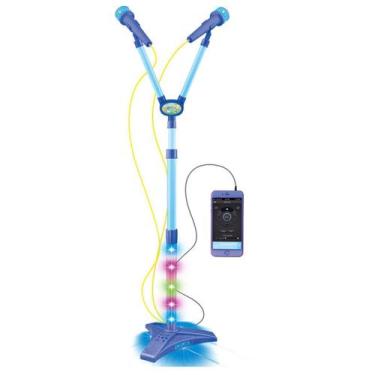 Imagem de Microfone Karaokê infantil com 2 Microfones e Pedestal  Com Leds Conec