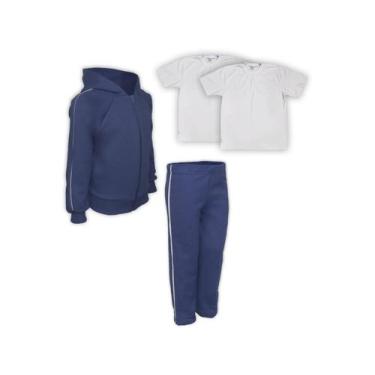 Imagem de Kit Conjunto de Frio Inverno Roupa Infantil Uniforme Escolar Moletom A
