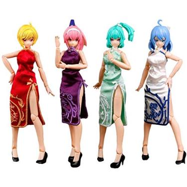 Imagem de i8 TOYS Conjunto de roupas Cheongsam da série Eastern Model ATK Girl escala 1/12, quatro símbolos, para boneca Mecha Girl