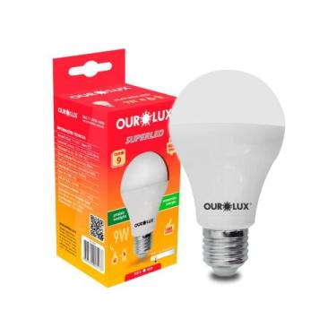 Imagem de Lâmpada LED Bulbo 9W Amarela E27 3000WK Ourolux Potente 803 lumens