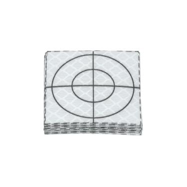 Imagem de PATIKIL Folhas refletoras de pesquisa 40 x 40 mm, 12 peças de folhas de alvo refletivas autoadesivas fita de marcação de alvo para total de estações Check Shots Monitoramento de miras traseiras