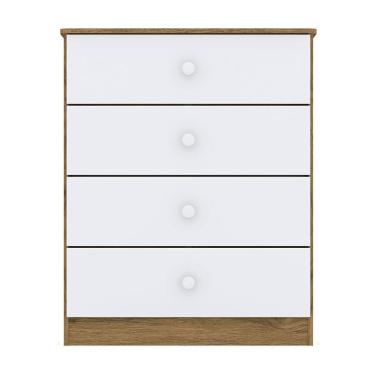 Imagem de Cômoda Infantil Amarelinha Rústico Branco – Henn