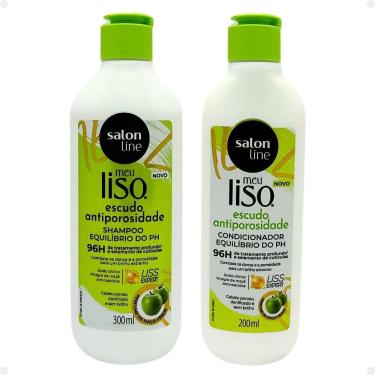 Imagem de Kit Salon Line Meu Liso Escudo Antiporosidade: Shampoo 300ml e Condicionador 200ml Equilíbrio do PH