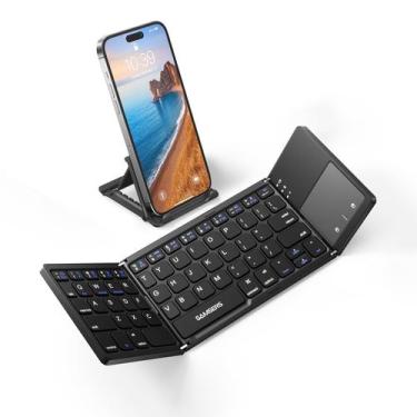 Imagem de Teclado Bluetooth Samsers dobrável com touchpad Android iOS