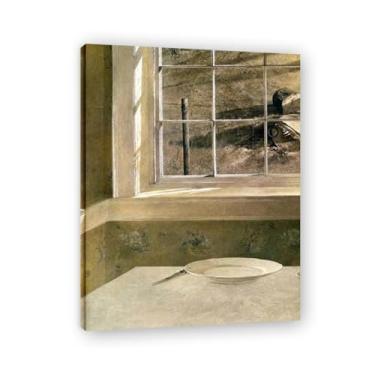 Imagem de Impressão em tela do Dia da Marmota Andrew Wyeth - Arte de realismo americano, pintura em aquarela e têmpera de ovo para decoração de casa 20 x 26 cm