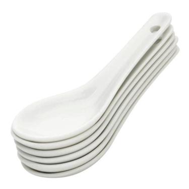 Imagem de Conjunto 6 Colheres para Finger Food de Porcelana Lyor 20ml Branca