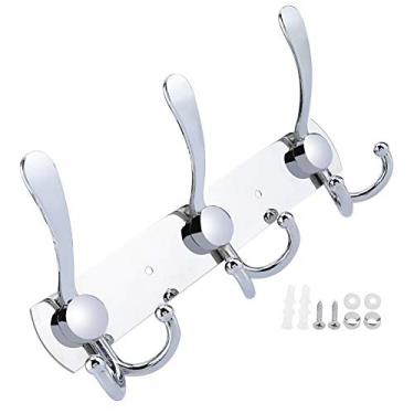Imagem de Cabide de parede de aço inoxidável multifuncional cabide de toalha de gancho para banheiro o organizador de quarto de cozinha design moderno resistente à ferrugem durável 3 4 5 (Três ganchos)