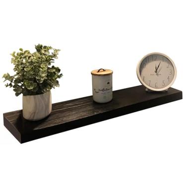 Imagem de Joel's Antiques | Prateleiras flutuantes de parede de 61 cm | Feito de madeira natural e fácil instalação | Prateleiras de livros rústicas resistentes | Perfeito para banheiro, cozinha, sala de estar