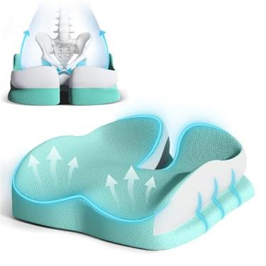 Imagem de Almofadas de assento para cadeiras de escritório, almofada de cadeira de rodas para dor nas costas sentada por muito tempo, almofada de cóccix para alívio da dor no cóccix, almofada de bumbum para