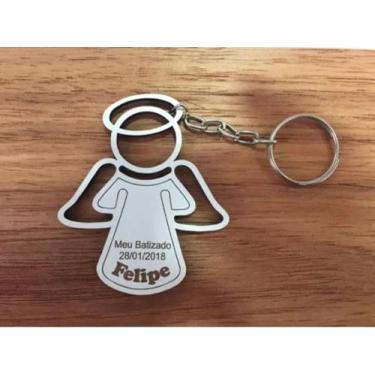 Imagem de Lembrança Batizado - Chaveiro Anjo Personalizado 20 Unidades - Bem Bon