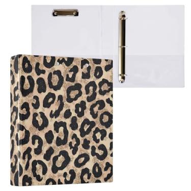 Imagem de Fichário redondo leopardo 1,5 guepardo, 3 anéis, prancheta para escritório, escola, material de trabalho, pasta de arquivo, capacidade de 200 folhas, fácil de abrir