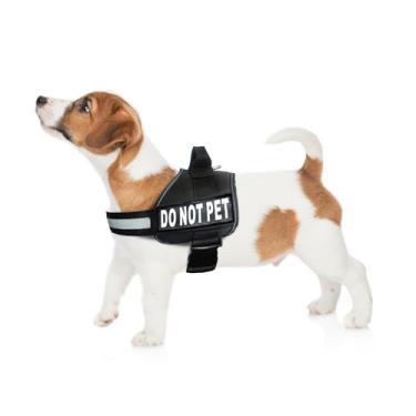 Imagem de Não faça animal de estimação com adesivos removíveis e acabamento refletivo. Vem com 2 adesivos removíveis refletivos NÃO PET. Meça a circunferência do cão antes de comprar