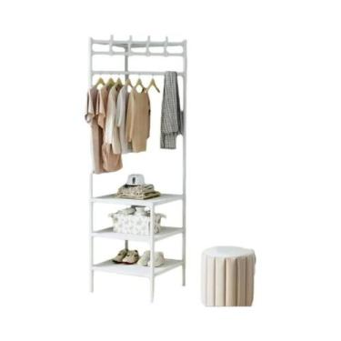 Imagem de Rack De Roupas De Canto Do Quarto, Mesa De Cabeceira Multicamadas, Pra