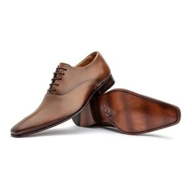 Imagem de Sapato Social Masculino Estilo Italiano Bigioni Premium em couro e sol