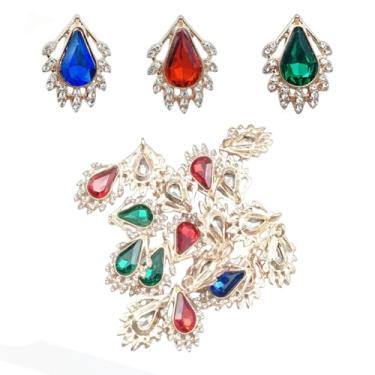 Imagem de SiegYma Pingentes de conector banhados a ouro zircônia cúbica de cores mistas, pingentes de elos ocos, 16 peças, pingentes para pulseira faça você mesmo, colar, fabricação de joias, Liga de aço