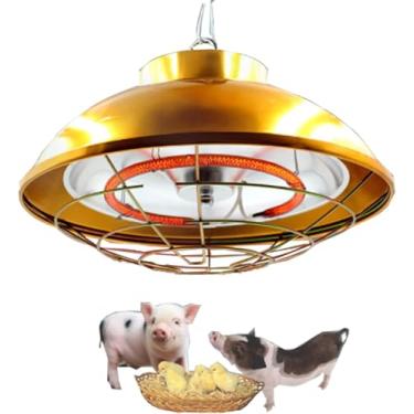 Imagem de Lâmpada De Calor Para Pintinhos, Lâmpada De Aquecimento De Halogênio Infravermelho Para Gado De Galinheiro De Chocadeira De Aves, Ferramenta De Aquecimento Com Abajur De Alumínio E, L