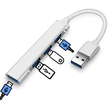 Imagem de Hub USB 3.0, hub USB de 4 portas 5 Gbps expansor divisor USB para laptop, Xbox, pen drive, HDD, console, impressora, câmera, keyborad, mouse (hub USB 4 portas)