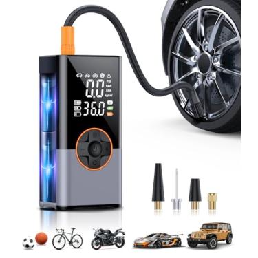 Imagem de Compressor de ar portátil para inflador de pneu, compressor de ar 150PSI e 2x mais rápido com medidor de pressão digital, bomba de ar portátil para carro, motocicleta, bicicleta e bola