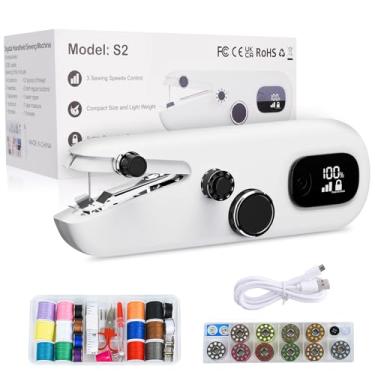 Imagem de SHANNA Máquina De Costura Com Display Led, Portátil Para Iniciantes, Mini Elétrica 3 Ajustes Velocidade, Fácil Usar E Rápida, Adequada Roupas, Tecidos, Faça Você Mesmo, Casa Viagem