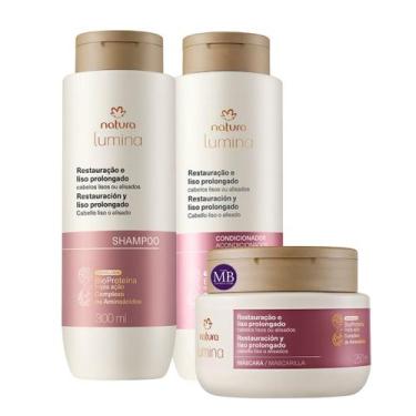 Imagem de Kit Máscara Capilar Restauração e Liso Prolongado Lumina Natura