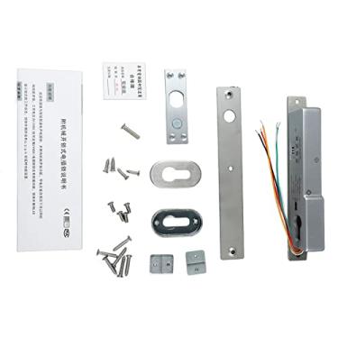 Imagem de Bloqueio de parafuso elétrico força forte aço inoxidável Ajuste Ajuste de mortise elétrica (5 fios 12V Desbloquear a língua oblíqua sem chave)