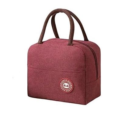 Imagem de Bolsa Térmica 4L Impermeável Necessaire Lancheira Escola Marmita Academia Trabalho Praia e Camping - Quente e Frio (Vermelha)