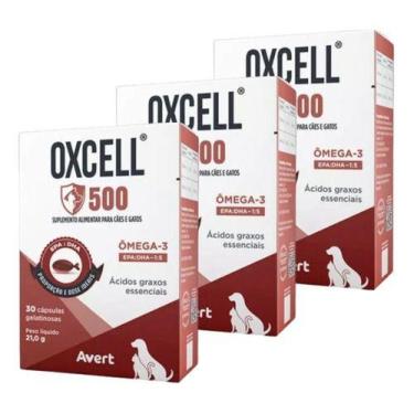 Imagem de Combo 3 Unidades Suplemento Avert Oxcell 500mg 30