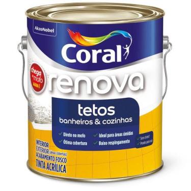 Imagem de Tinta Acrilico Fosco Renova Tetos Branco 3.6l - Coral