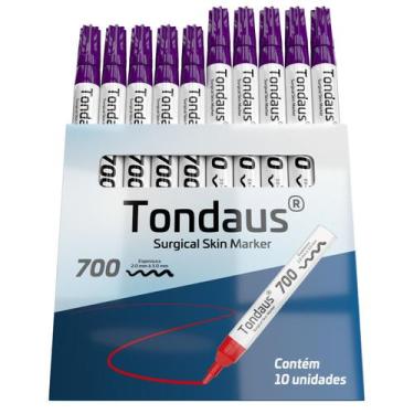 Imagem de CANETA MARCAÇÃO CIRÚRGICA 2.0 a 3.0MM ROXO 10UN TONDAUS 700, ROXO
