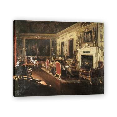 Imagem de The Van Dyck Room John Lavery Iconic Realist Portrait & War Scene Canvas Art – Decoração de parede irlandesa atemporal para casa emoldurada 39,98 x 48 cm
