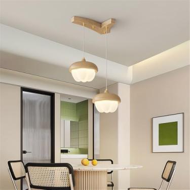 Imagem de OUFULA Nórdico Moderno Restaurante Pendente Lâmpada LED Moda Arte Bar Balcão Quarto Estudo Quarto Infantil Café Escada Decoração Luz (D 2 luzes)