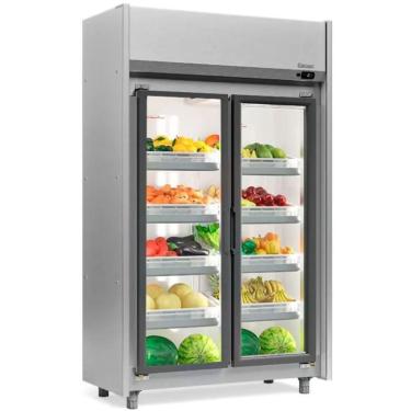 Imagem de Expositor Vertical Hortifruti 2 Portas De Vidro Geas2p Gelopar Auto Serviço Hortifruti Inox 220v