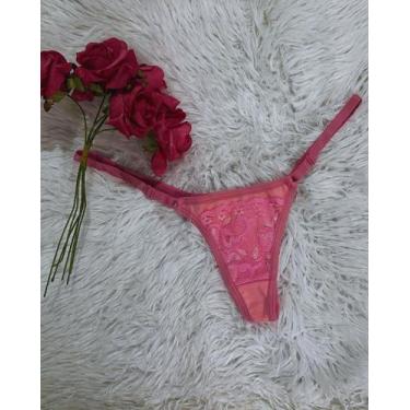 Imagem de Micro Calcinha Tipo Tanga em Cotton e Bolso Feito em Renda - VP001 - S