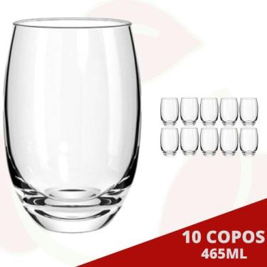 Imagem de 10 Copo de Vidro Aruba Redondo 465ML Suco Água Drinks Nadir - NADIR FI
