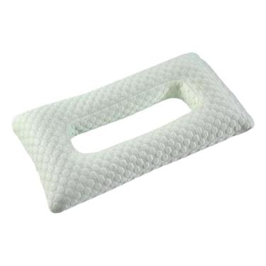 Imagem de WeiLaiKeQi Travesseiro para Piercing de Orelha, Protetor Auricular, Respirável, Macio, Portátil, Confortável com Furo, Verde, Tamanho real