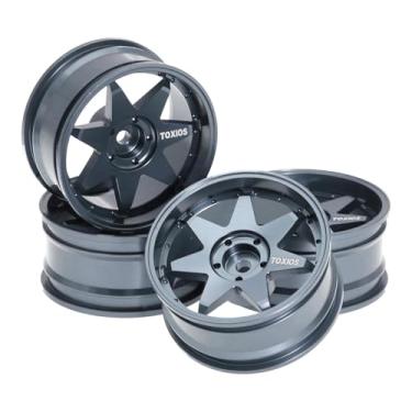Imagem de KiBcsLic Jantes de carro RC Xy01 Diâmetro dos cubos de roda 5,2 cm para D5 Peças de veículos de controle remoto confiáveis ​​Acessórios de brinquedos RC, Cinza Escuro
