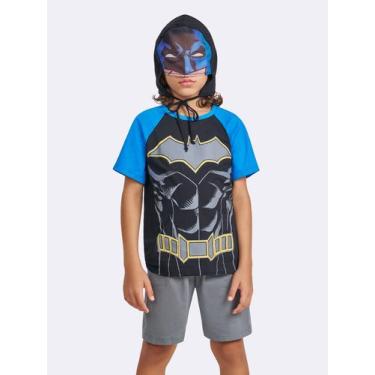 Imagem de Pijama Manga Curta com Capuz Batman - Veggi, Preto, 10, Meninos