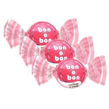 Imagem de Kit 3 Bombom Bon o Bon Sabor Morango e Creme 15g - Arcor