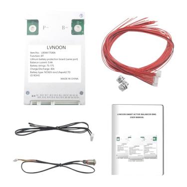 Imagem de LVNOON LB04A Series Smart Active Balance BMS para NCM LIFEPO4 LTO 16S 17S 40A 48V com controlo APP (série LB04A, LB04A17S40A)