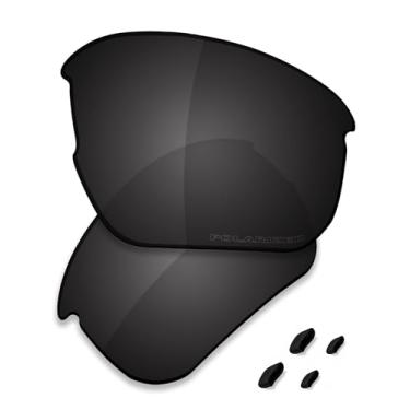 Imagem de SAUCER Lentes de reposição premium e protetores de nariz para Oakley Flak Beta OO9363 | Óculos de sol Flak Beta Asian Fit OO9372 High Defense - preto carbono polarizado