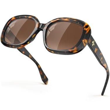 Imagem de VISOONE Óculos de sol grandes ovais redondos Jackie O para mulheres, vintage, retrô, grande, quadrado, óculos de sol enormes e grandes, lavinia, Tartaruga Coco, G