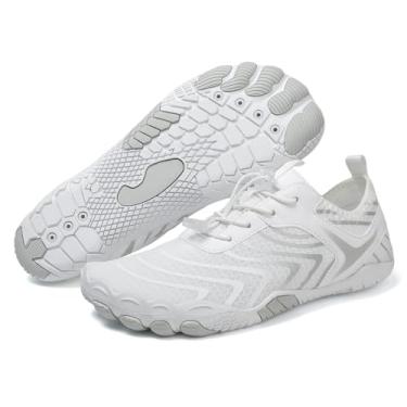 Imagem de Tênis Hike Barefoot feminino e masculino, sapatos aquáticos profissionais, sapatos de caminhada descalço, bico largo, antiderrapante, respirável, C - Branco, 38 BR